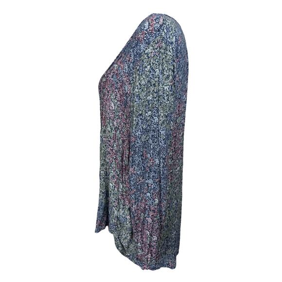 Lucky Brand Women's Top Plus Sz 1X Blue Floral Ombre' Lightweight Long Sleeves - Picture 9 of 16